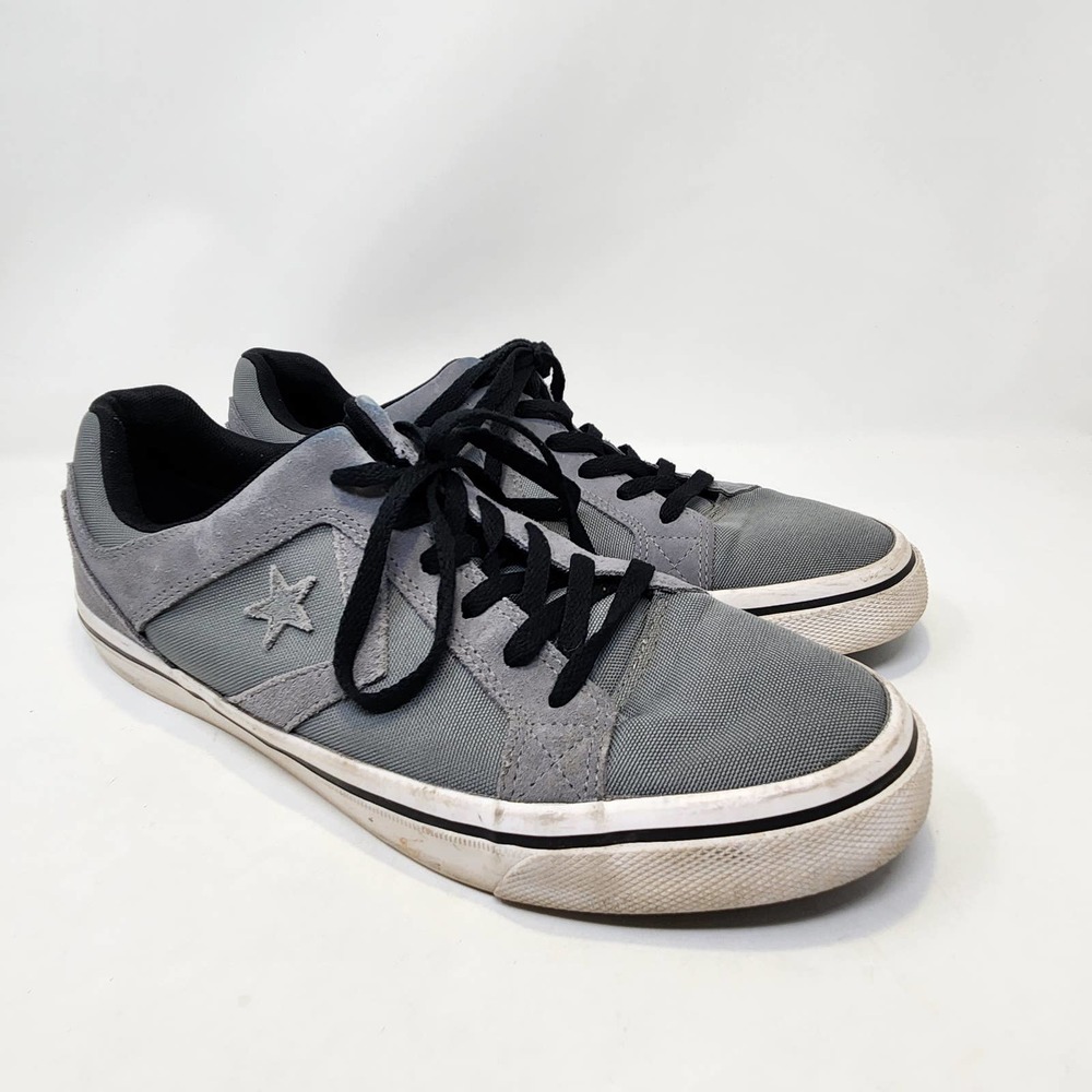 Converse All Star El Distrito OX Gray Sneakers Mens 13 Low Top Leather Canvas